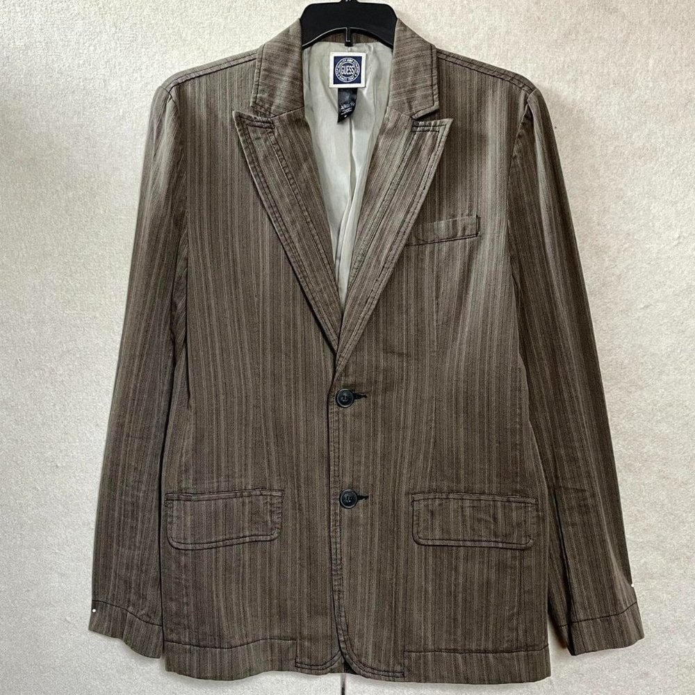 Vintage Guess striped cotton canvas blazer jacket
